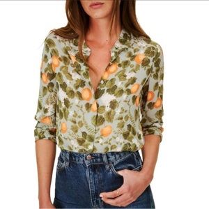 Reformation Violet Blouse in Orange Grove